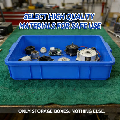 Rectangular Hardware Tool Box Large Capacity Storage Organizer for Garage Use - Blue