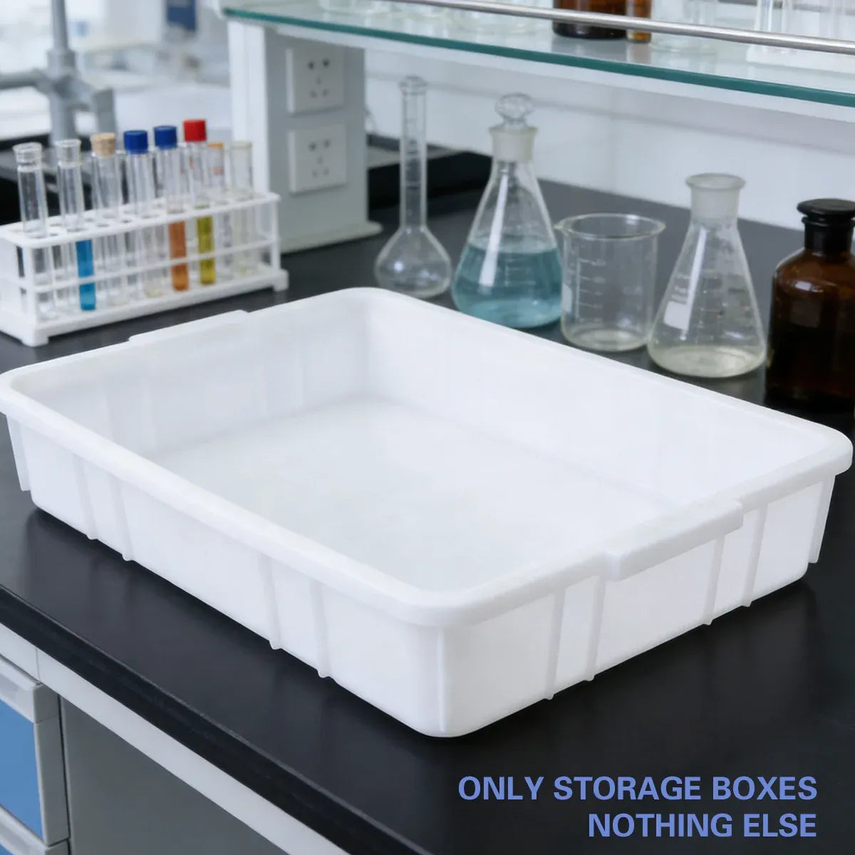 Rectangular Hardware Tool Box Large Capacity Storage Organizer for Garage Use - Blue