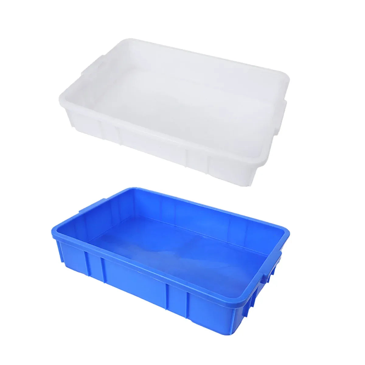 Rectangular Hardware Tool Box Large Capacity Storage Organizer for Garage Use - White