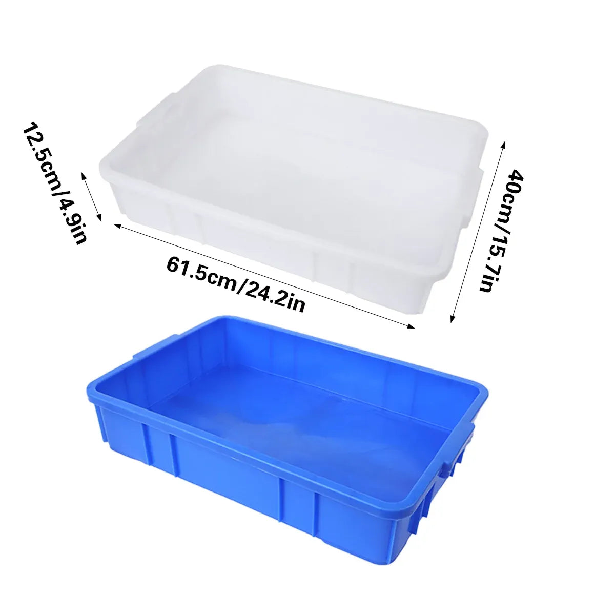 Rectangular Hardware Tool Box Large Capacity Storage Organizer for Garage Use - White