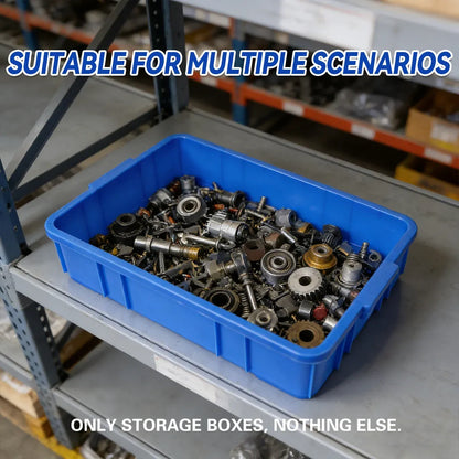 Rectangular Hardware Tool Box Large Capacity Storage Organizer for Garage Use - White