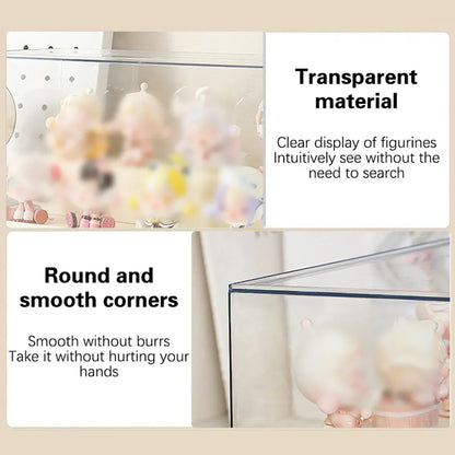 Blind Box Storage Display Rack Transparent Acrylic Collectible Display Case - Yellow