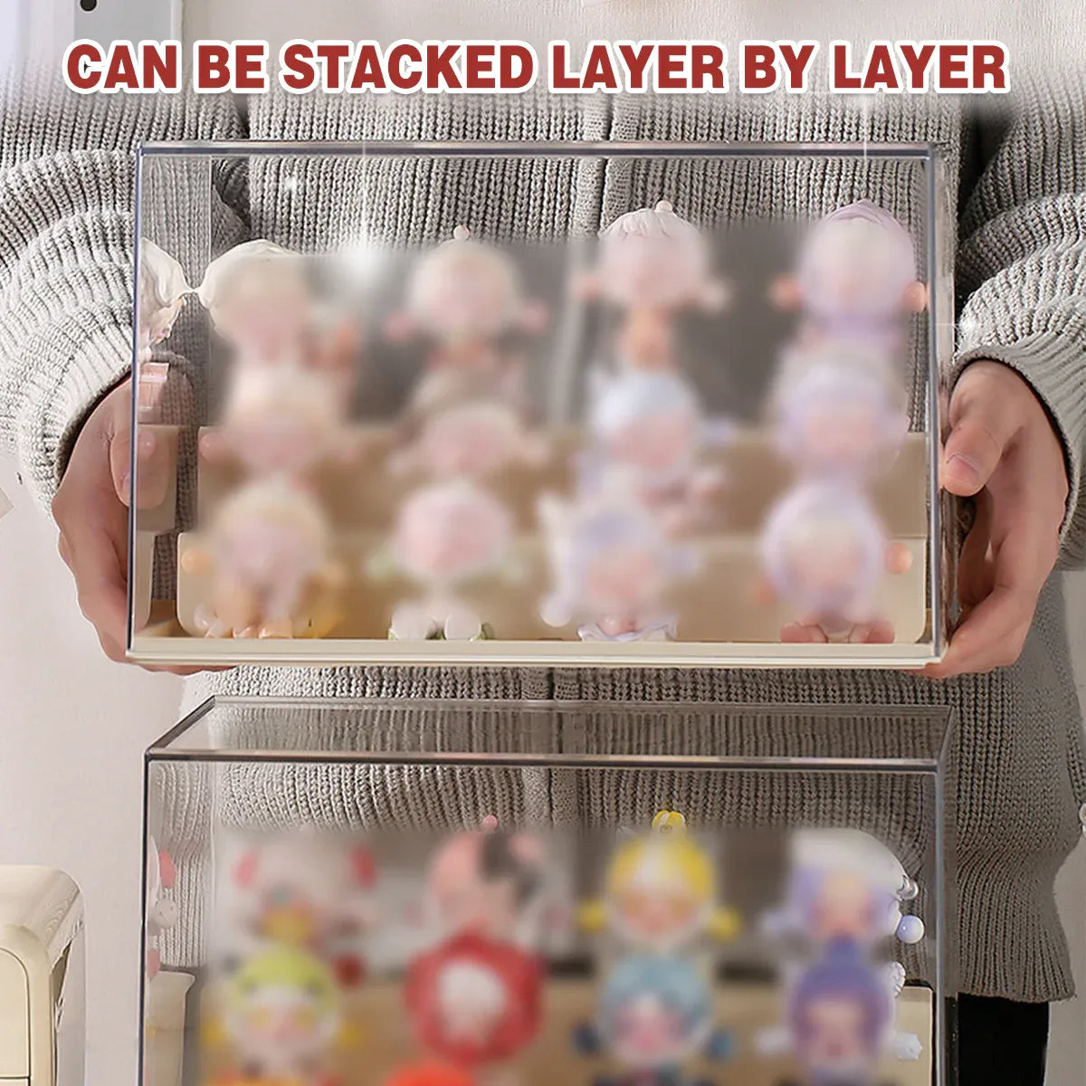 Blind Box Storage Display Rack Transparent Acrylic Collectible Display Case - Yellow