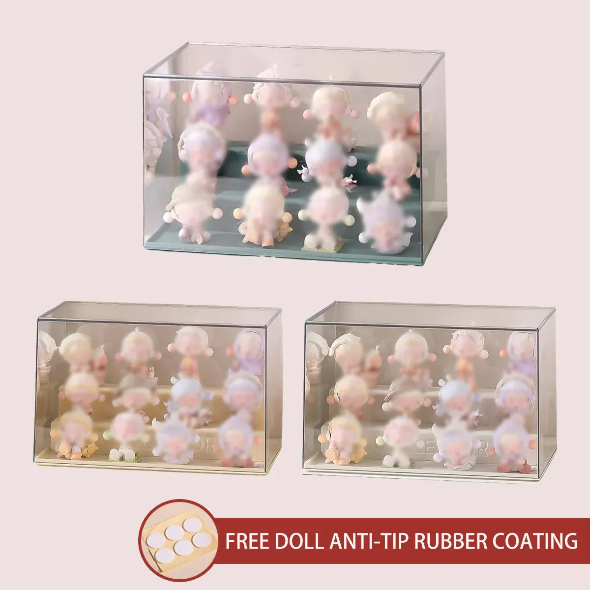 Blind Box Storage Display Rack Transparent Acrylic Collectible Display Case - Yellow