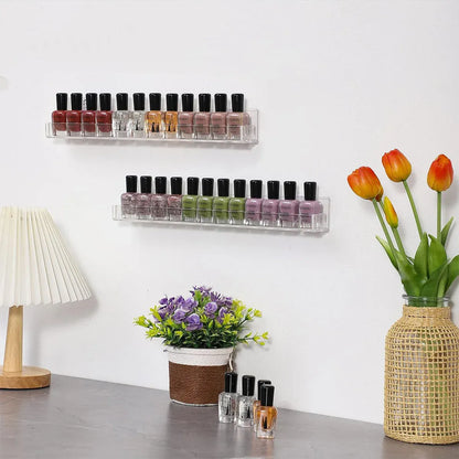 Acrylic Wall Shelves Set 4PCS Floating Display Storage Racks Clear for Home Use - Transparent