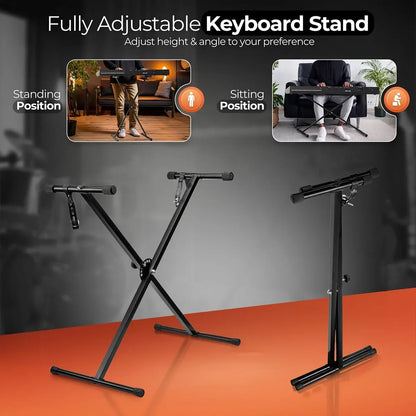 X-type Electronic Keyboard Stand Adjustable Height for Piano Keyboard Studio