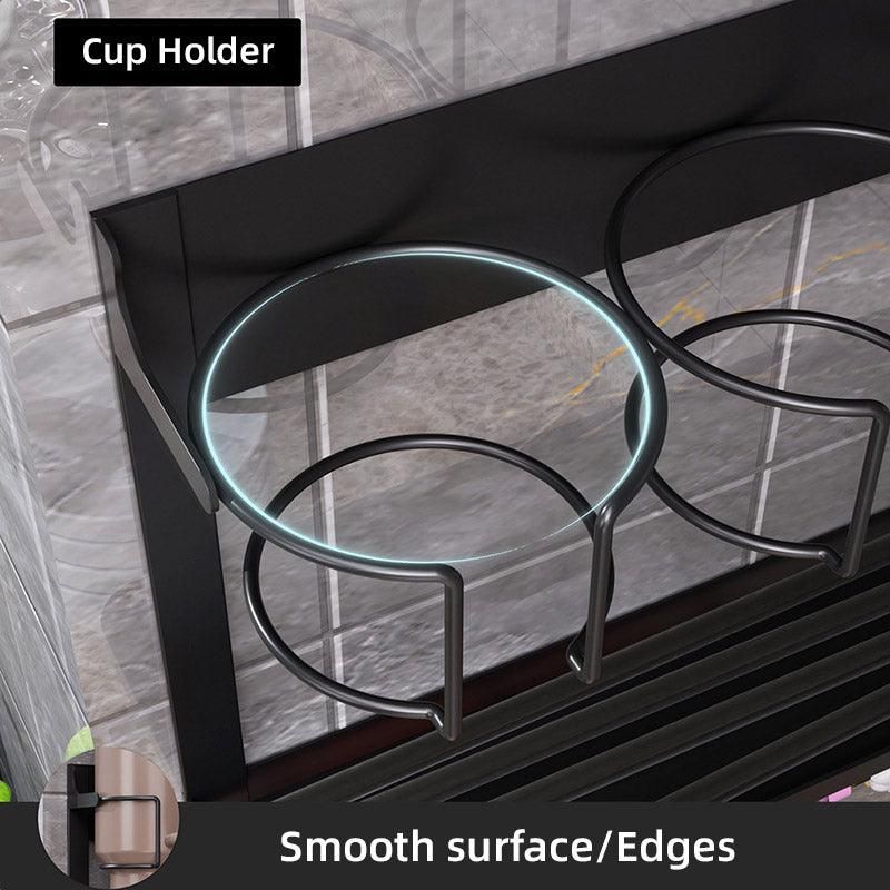 Magnetic Mug Organizer Cup Holder Wall Mount Storage for Kitchen Office Home Use - White