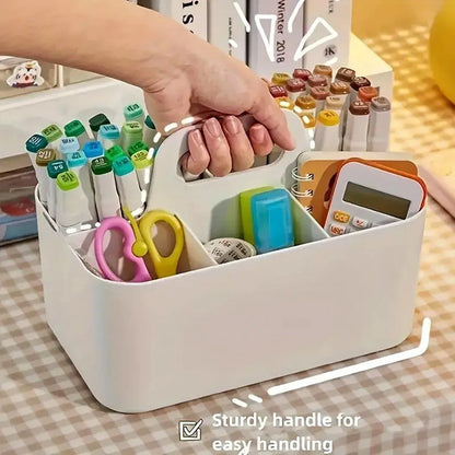 Multi Functional Desktop Organizer Compartmentalized Storage Box Portable Basket - Pink