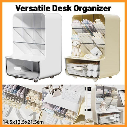 Slant Plug Pen Holder Stationery Organizer Desktop Clutter Storage Office Desk - White