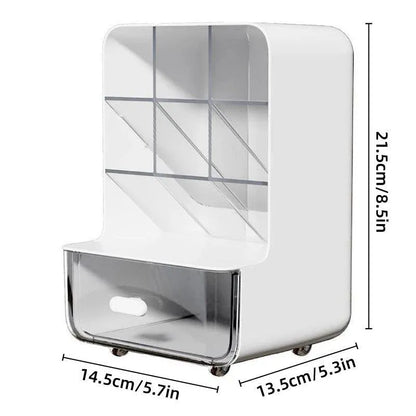 Slant Plug Pen Holder Stationery Organizer Desktop Clutter Storage Office Desk - White