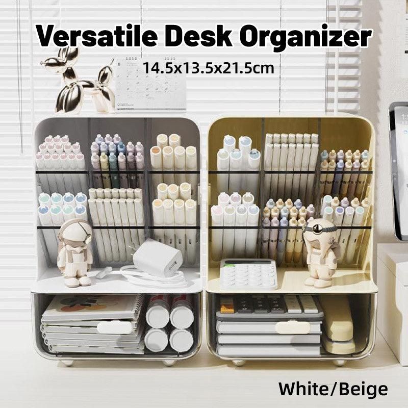 Slant Plug Pen Holder Stationery Organizer Desktop Clutter Storage Office Desk - White