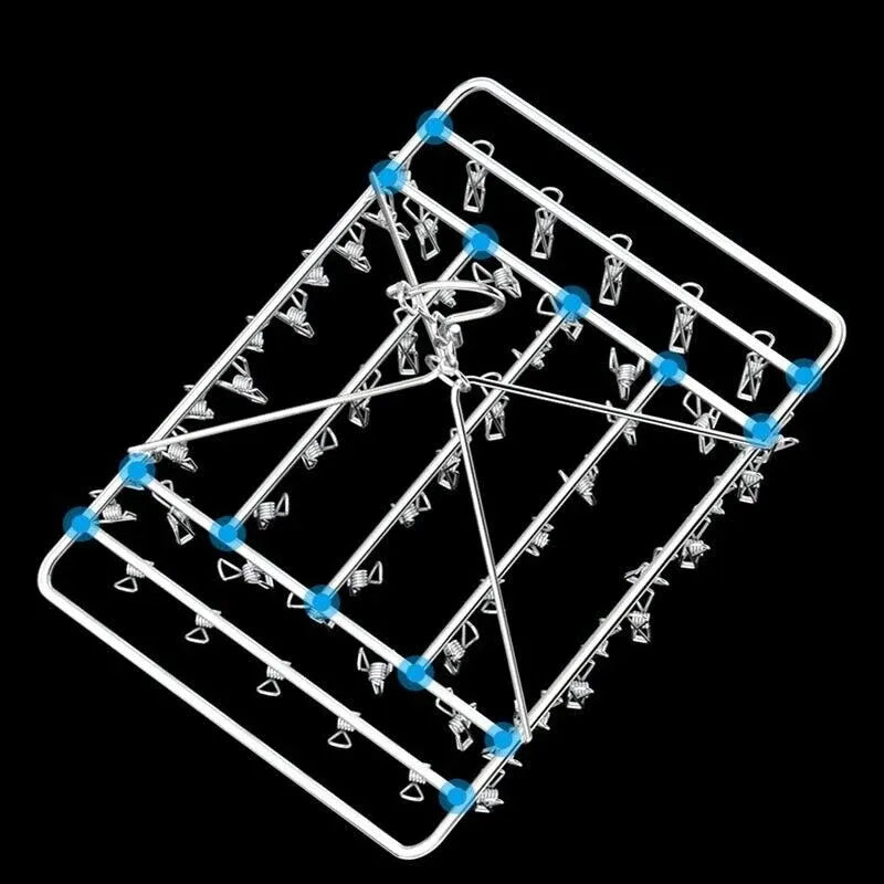 30/40/55 Pegs Stainless Steel Laundry Sock Underwear Clothes Dryer Rack Hanger - 55Pegs