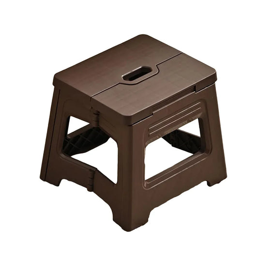 Portable Outdoor Plastic Folding Stool Lightweight Foldable For Camping Picnic - Brown
