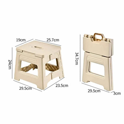 Portable Outdoor Plastic Folding Stool Lightweight Foldable For Camping Picnic - Pueple Grey