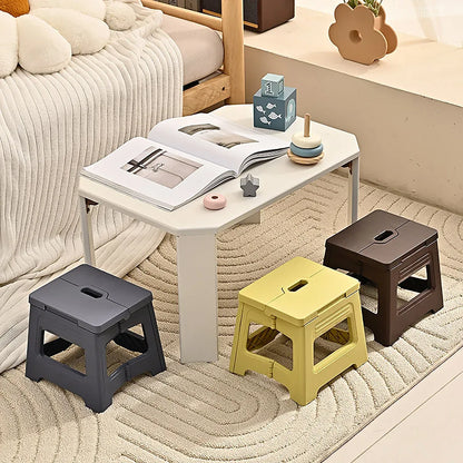 Portable Outdoor Plastic Folding Stool Lightweight Foldable For Camping Picnic - Pueple Grey