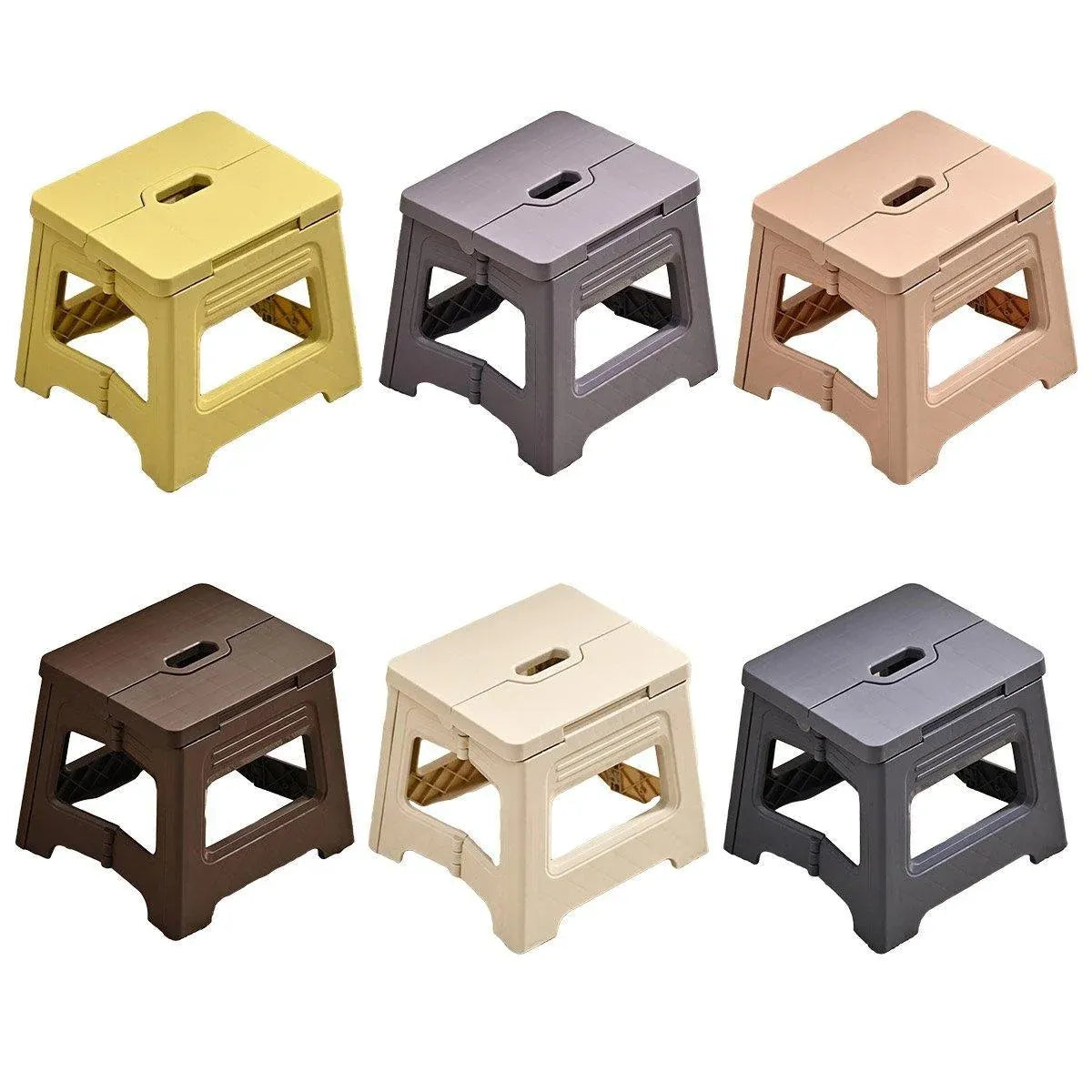 Portable Outdoor Plastic Folding Stool Lightweight Foldable For Camping Picnic - Yellow