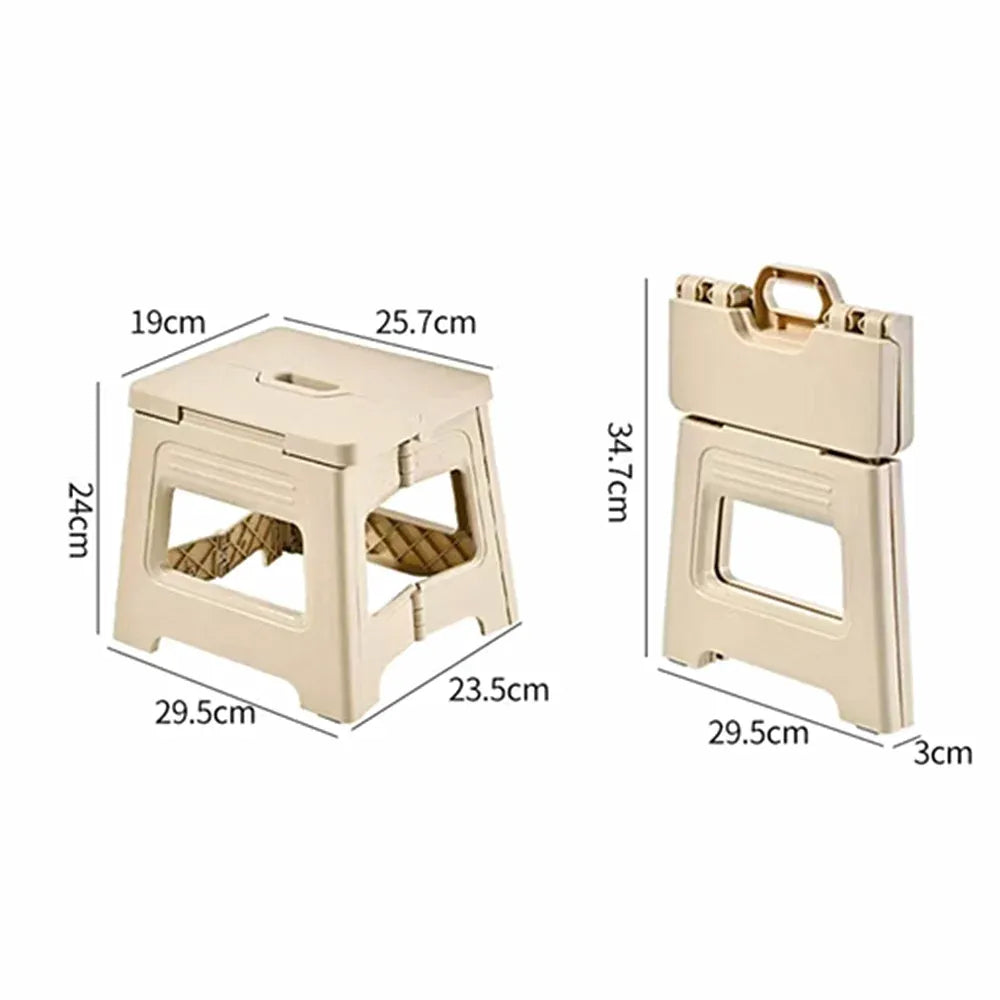 Portable Outdoor Plastic Folding Stool Lightweight Foldable For Camping Picnic - Yellow
