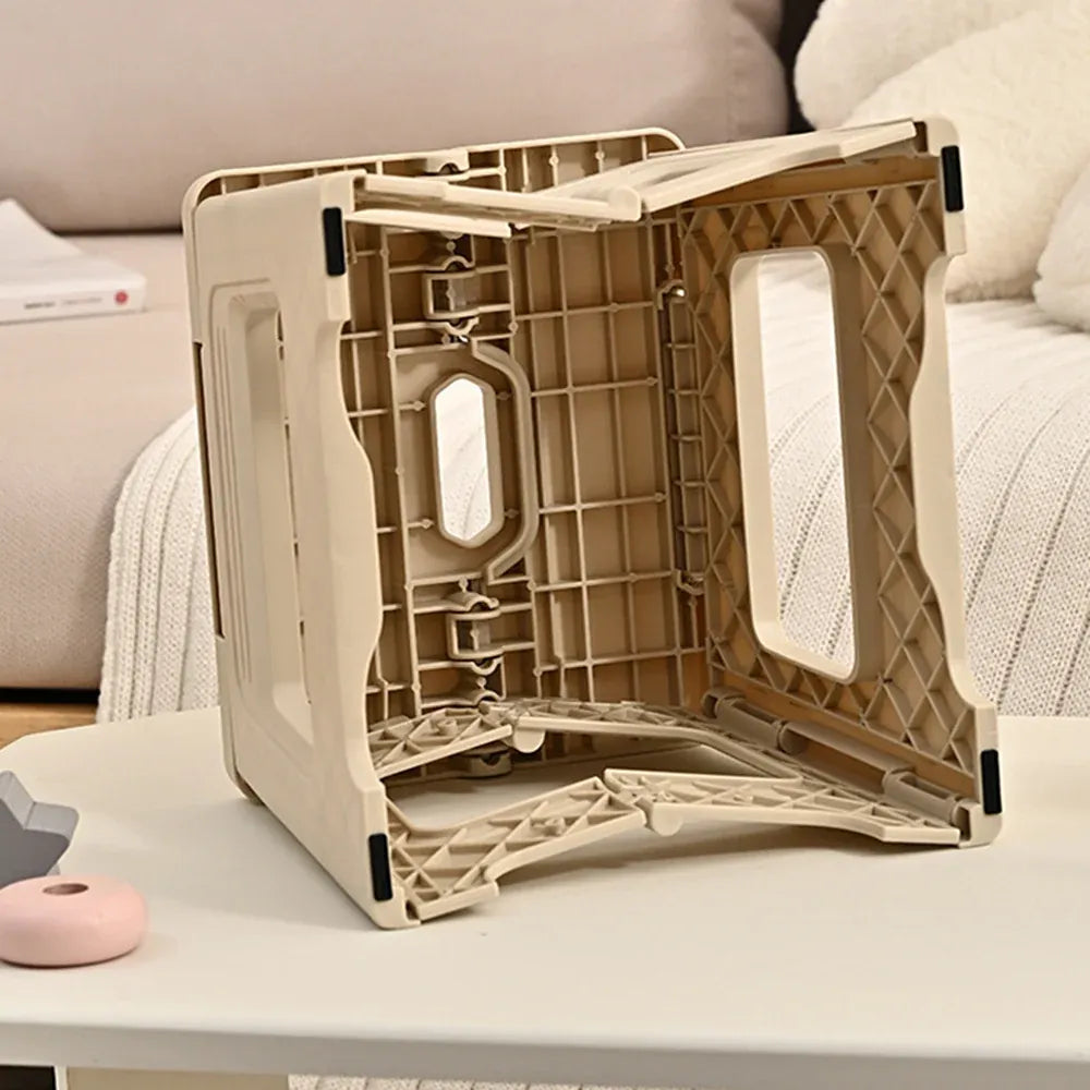 Portable Outdoor Plastic Folding Stool Lightweight Foldable For Camping Picnic - Yellow