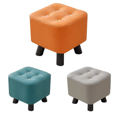 Small Stool Household Sofa Stool Shoes Changing Low Seat for Bedroom and Living - Green