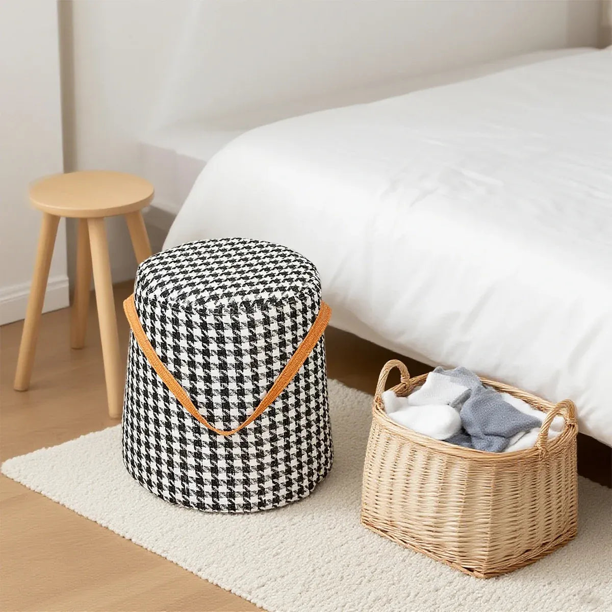 Home Portable Step Stool Shoe Changing Stool for Home Bedroom Lightweight Sturdy