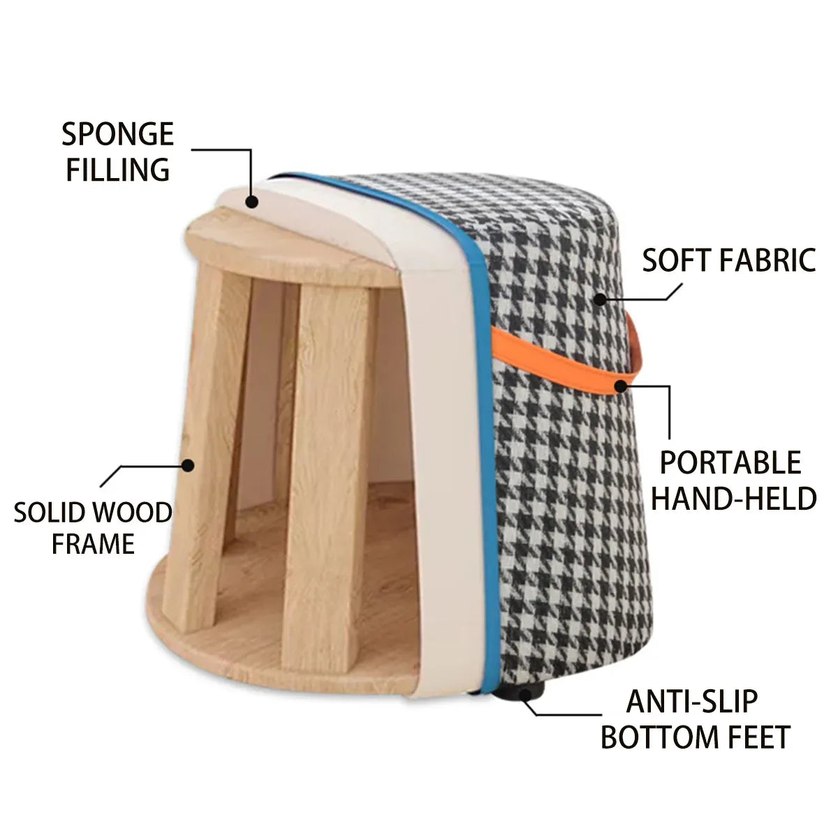 Home Portable Step Stool Shoe Changing Stool for Home Bedroom Lightweight Sturdy