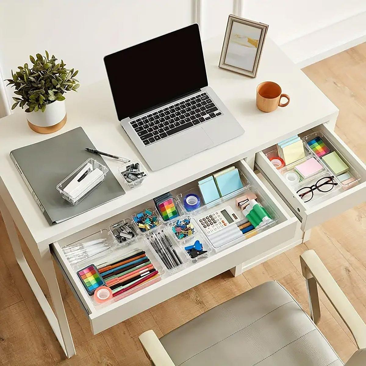 Transparent Plastic Drawer Organiser Set Multifunctional Desktop Storage Box - 13PCS