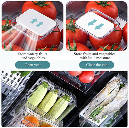 Kitchen Fridge Drawer Organiser Storage Boxes Refrigerator Storage Containers - 20cm