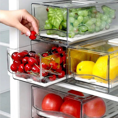 Kitchen Fridge Drawer Organiser Storage Boxes Refrigerator Storage Containers - 20cm