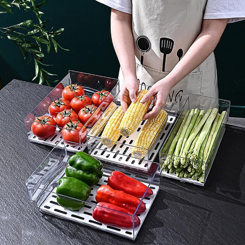 Kitchen Fridge Drawer Organiser Storage Boxes Refrigerator Storage Containers - 20cm