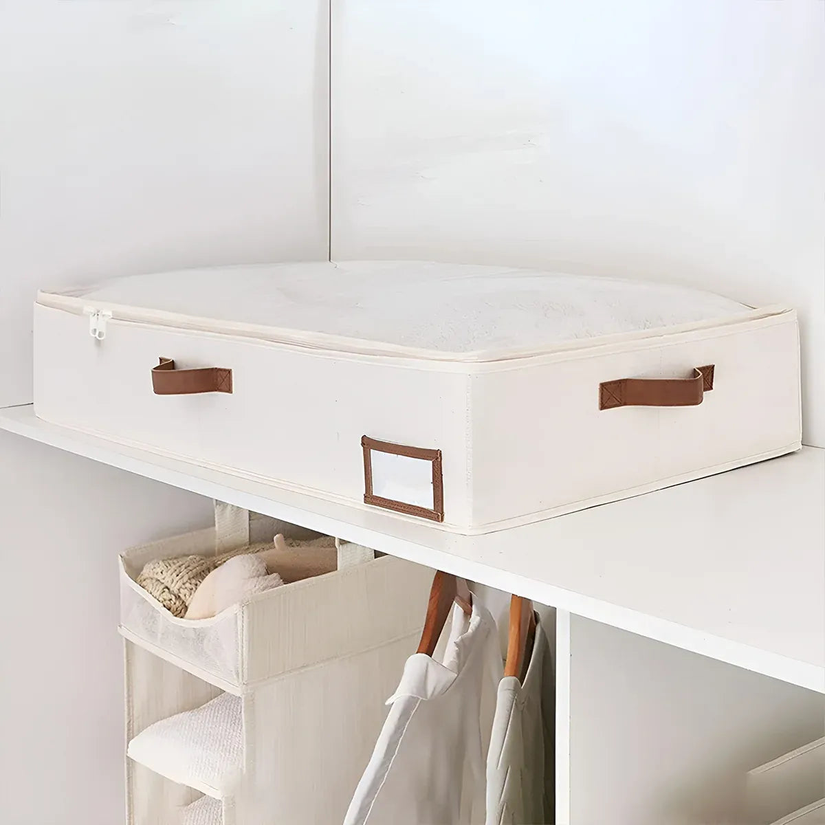Under Bed Storage Bag 2PCS Foldable Wardrobe Clothes Quilt Organiser 80x45x15cm
