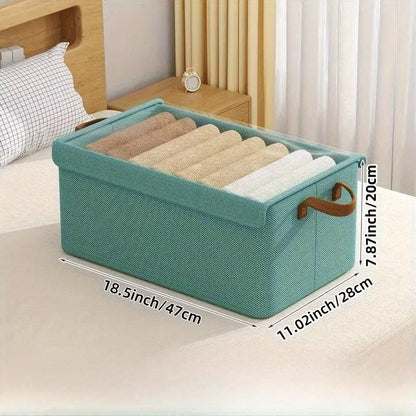 4pcs Foldable Clothes Storage Box Organizer Fabric Storage Box for Organization - Beige