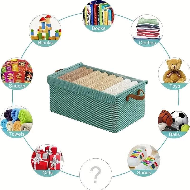 4pcs Foldable Clothes Storage Box Organizer Fabric Storage Box for Organization - Beige