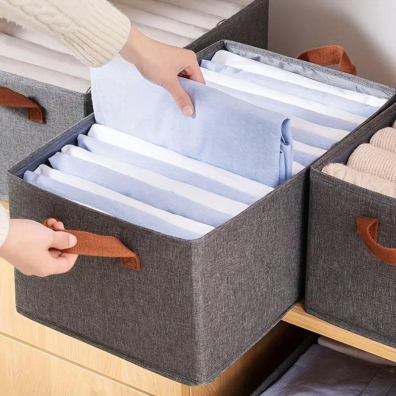 4pcs Foldable Clothes Storage Box Organizer Fabric Storage Box for Organization - Green