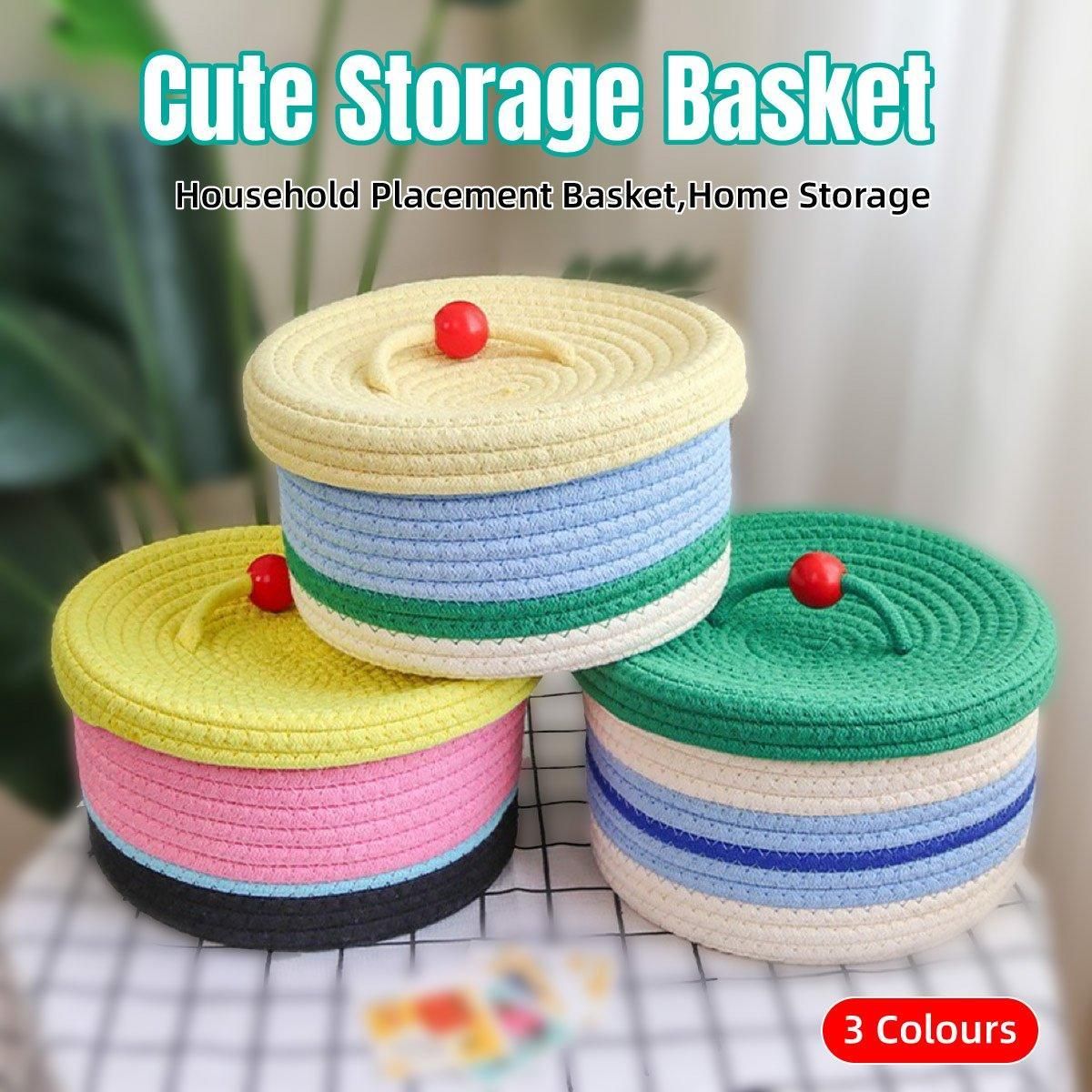 Storage Basket Desktop Organizer for Cosmetics Toys Office Desk Storage Box - Yellow
