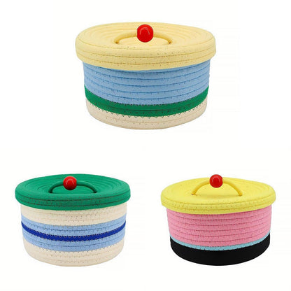 Storage Basket Desktop Organizer for Cosmetics Toys Office Desk Storage Box - Yellow