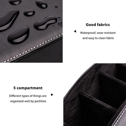 PU Leather Desktop Organiser Remote Control Office Cosmetic Storage Box Holder