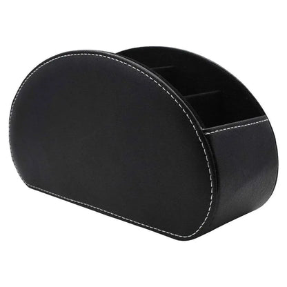 PU Leather Desktop Organiser Remote Control Office Cosmetic Storage Box Holder