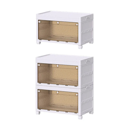 Foldable Storage Cabinet Space Saving Sturdy for Home Bedroom Living Room - 1 Tier