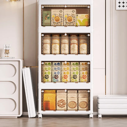 Foldable Storage Cabinet Space Saving Sturdy for Home Bedroom Living Room - 1 Tier