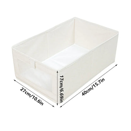 4pcs Visual Window Shirt Organizer Box Clothing Storage Basket Fabric Organizer