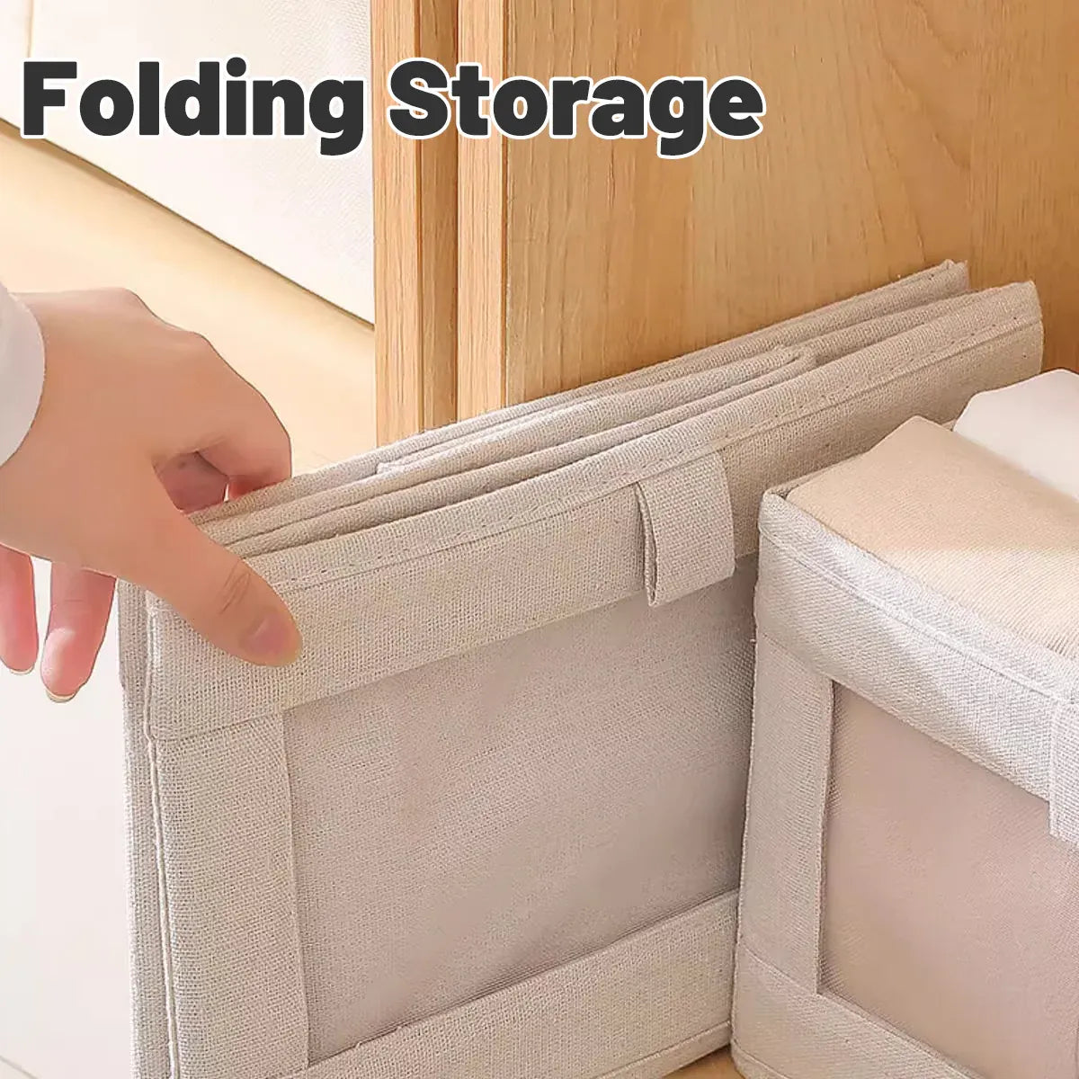 4pcs Visual Window Shirt Organizer Box Clothing Storage Basket Fabric Organizer