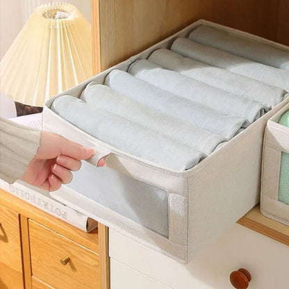 4pcs Visual Window Shirt Organizer Box Clothing Storage Basket Fabric Organizer