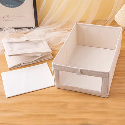 4pcs Visual Window Shirt Organizer Box Clothing Storage Basket Fabric Organizer