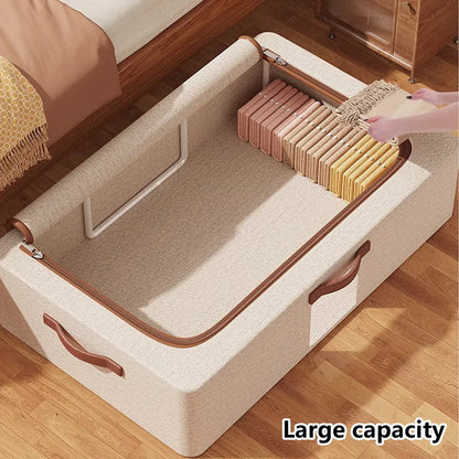 Home Foldable Under Bed Storage Box Clothes Shoes Bedding Dustproof Space Saving - M