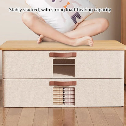 Home Foldable Under Bed Storage Box Clothes Shoes Bedding Dustproof Space Saving - M