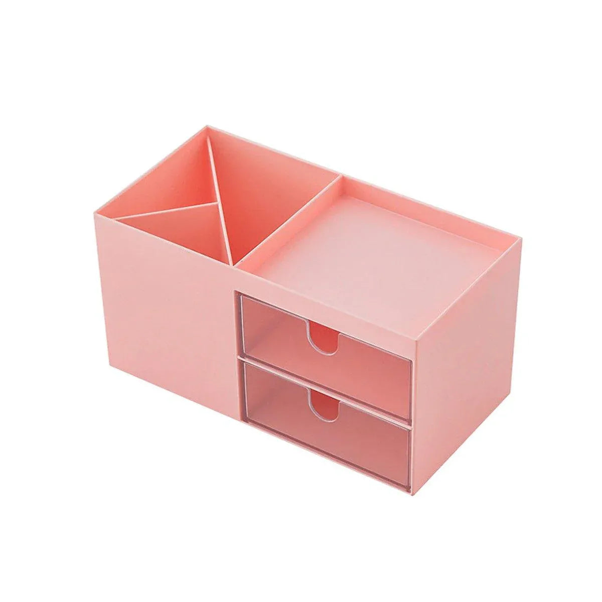 Multifunctional Desktop Organizer with Storage Drawer for Home Office Supplies - Pink