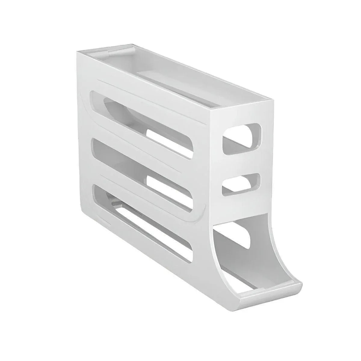 Automatic Scrolling Egg Holder 2/4-Tier Storage Box Container for Refrigerator - White (4-Tier)