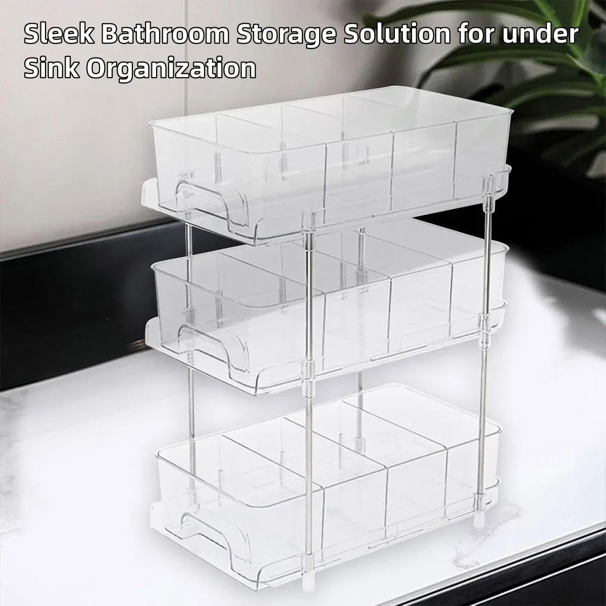 3 Layer Transparent Storage Rack Multi Functional Organizer Shelf Clear for Home