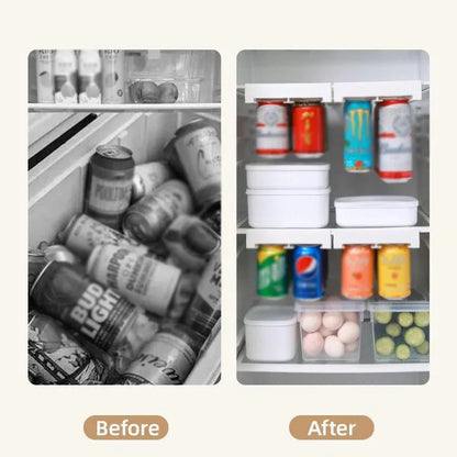 Refrigerator Hanging Drink Organizer Can Holder for Space Saving Kitchen Storage