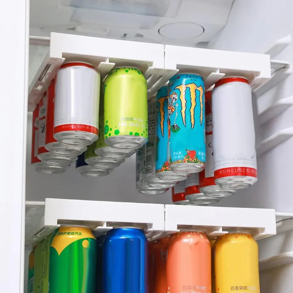 Refrigerator Hanging Drink Organizer Can Holder for Space Saving Kitchen Storage